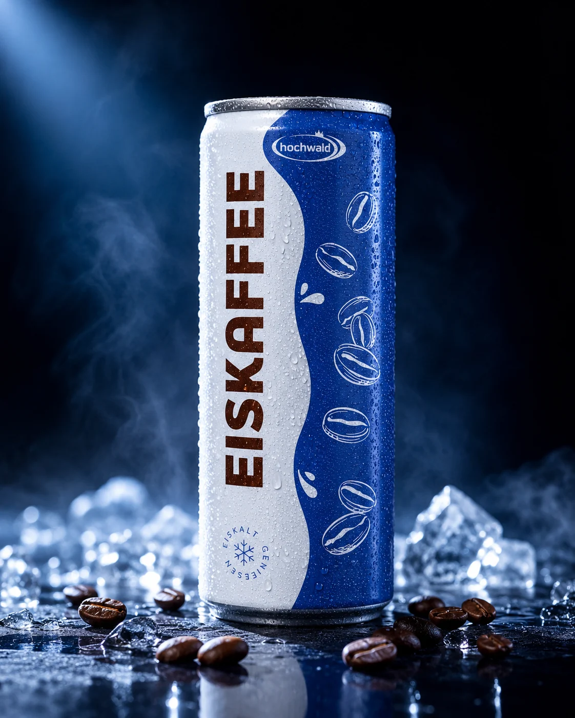 Professionell inszenierte Eiskaffee-Dose als Produktfoto